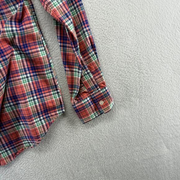 Vineyard Vines Shirt Men's Small pink Blue Green Houndstooth Slim Tucker Whale - Picture 9 of 10